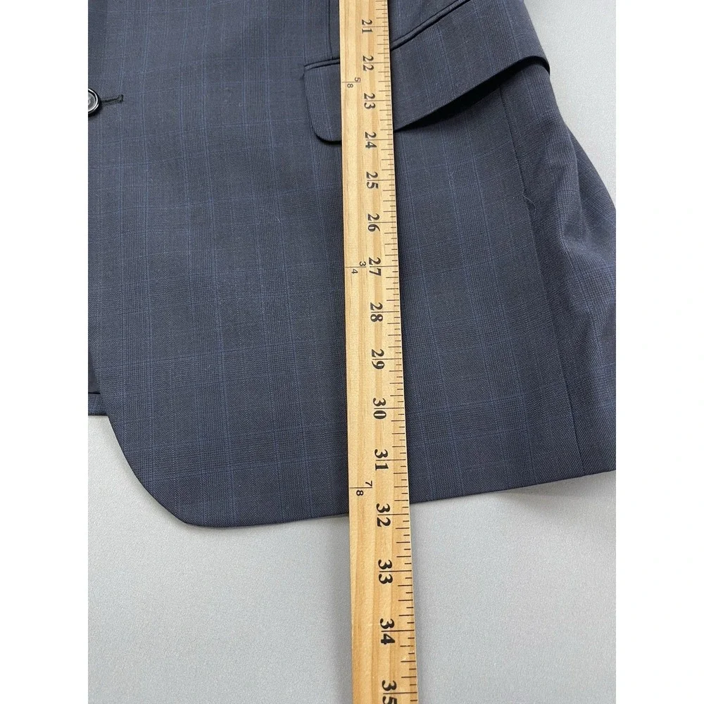 Jos A Bank Men Suit 43‎ Blue Plaid Signature Formal Wool Blazer 2 pc Pants 36x30